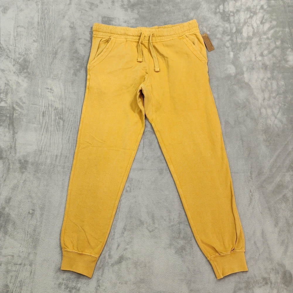 NEW Lane Seven Pants Mens L Yellow French Terry Jogger Sweatpants Vintage Wash